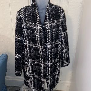 Boucle plaid coat NWT